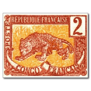 1900 French Congo Leopard Postage Stamp Post Cards