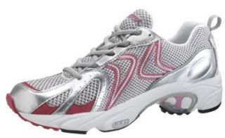 Aetrex Z589 Logo Running Shoe   Silver/Cranberry (Women's) Men's X Wide 10 Shoes