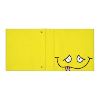 funny tongue out face yellow notebook vinyl binders