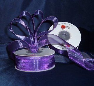 Sheer Organza Ribbon Mono Edge   7/8"   25 Yards (75 FT)   Purple   Unique Decorative Items