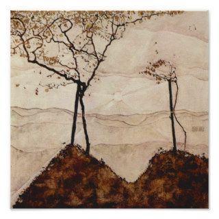 Autumn Sun and Trees by Egon Schiele Print