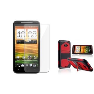 BasAcc Red/ Black Hybrid Case/ LCD Protector for HTC EVO 4G LTE BasAcc Cases & Holders
