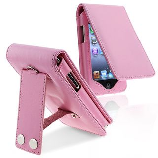 Eforcity Pink Leather Case/ Lanyard Kickstand for Apple iPod Touch Eforcity Cases & Holders