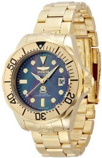 Invicta Men's 13940 Pro Diver Black Mother of Pearl Dial Gold Tone Bracelet Watch Invicta Watches