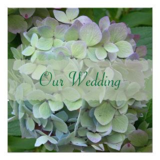 Green Hydrangea Wedding Invitations, "Alpine"