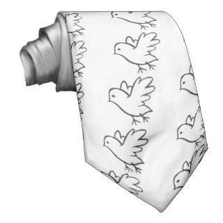 Young Bird Flying in Black and White Sketch Ties