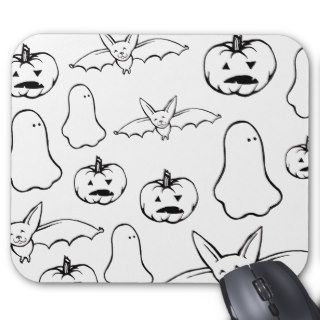 Halloween pumpkin ghost bat fun cute art designs mouse pad