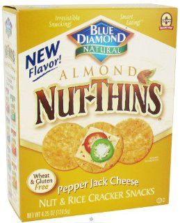 Blue Diamond Natural Almond Thins Gluten Free Pepper Jack Cheese    4.25 oz Health & Personal Care