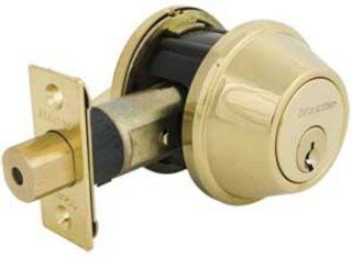 Master Lock DSCR603 Residential Single Cylinder Deadbolt with Recodable Cylinder, Polished Brass   Door Dead Bolts  