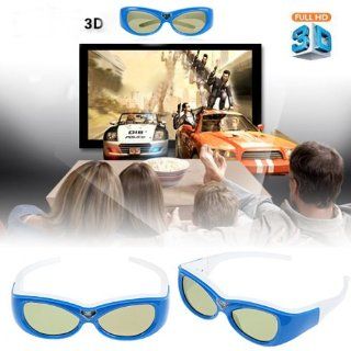 Blue DLP Link 3D Active Shutter Glasses for kids for OPTOMA EW536 Pro350W TX762 IS500 GT 750 HD300X HD33 EW605ST TW615 ZD102 3DW1 HD83 + Free EXCELVAN MicroSD/TF Card Reader Electronics