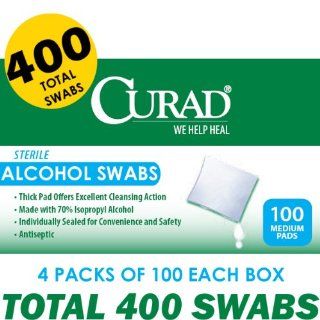 Curad Alcohol Swabs, 100 Medium Swabs (4 pack) Health & Personal Care