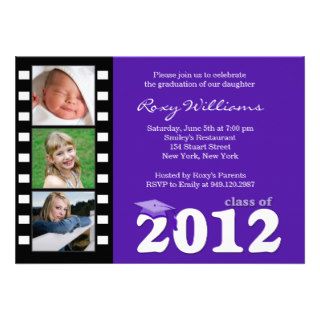2012 Purple Film Strip Graduation Invitation