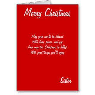 Merry Christmas sister cards