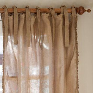 Taylor Linens 603TRUFFLE96 CP Ruffle 44 in. x 96 in. Linen Curtain Panel   Tobacco   Window Treatment Curtains