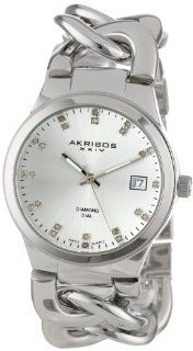 Akribos XXIV Women's AK608SS Impeccable Diamond Swiss Quartz Twist Chain Bracelet Watch Akribos XXIV Watches