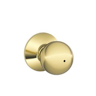 Schlage F40VORB605 Orbit Privacy Knob, Bright Brass   Doorknobs  