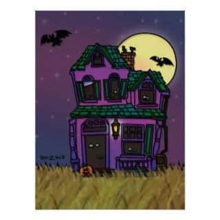 Spooky Trick or Treat Halloween Haunted House Posters