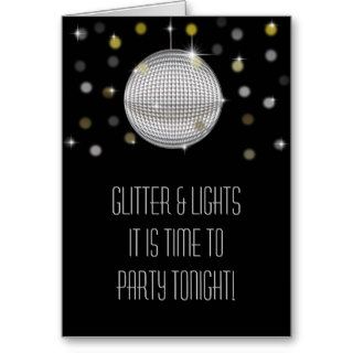 Disco Ball Party Invitation Card