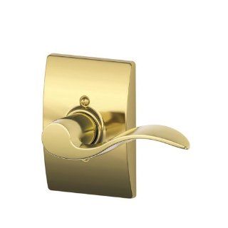 Schlage F170ACC605CENRH Accent Right Hand Decorative Trim Lever, Bright Brass   Door Levers  