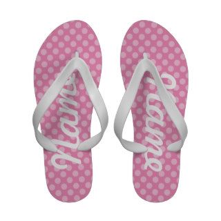 Personalized Name Cute Pink Polka Dots Flip Flops