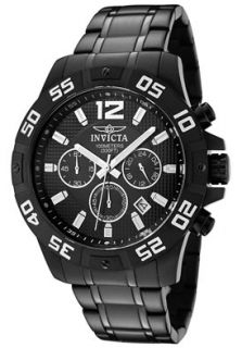 Invicta 1505  Watches,Mens Invicta II Chronograph Black Ion Plated Stainless Steel, Chronograph Invicta Quartz Watches