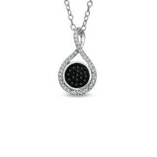 CT. T.W. Enhanced Black and White Diamond Pendant in Sterling