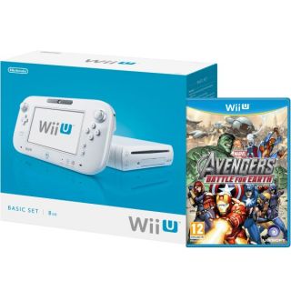 Wii U Console 8GB Basic Pack   White (Includes Avengers Battle for Earth)      Games Consoles