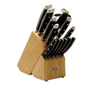 Hampton Forge HMC01B607A Continental 15 Piece Cutlery Set with Mini Tool Box (cog)  Block Knife Sets  