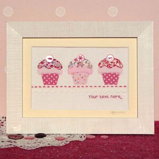 personalised embroidered cupcakes artwork by claire hurd design