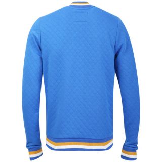 Brave Soul Mens Crew Neck Quilted Sweatshirt   Royal      Mens Clothing