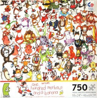 One Hundred Monkeys and a banana 750 Piece Puzzle by WHITLARK Toys & Games