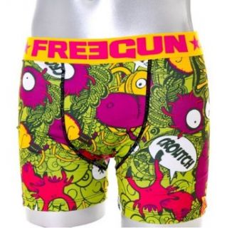Mens Microfiber Sexy Urban Comic Book Style Printed Fashion Boxer Shorts By Freegun Yellow XLarge at  Mens Clothing store