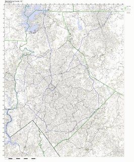 Mecklenburg County, North Carolina NC ZIP Code Map Not Laminated   Prints