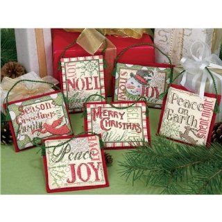 Dimensions Needlecrafts Counted Cross Stitch, Christmas Sayings Ornaments