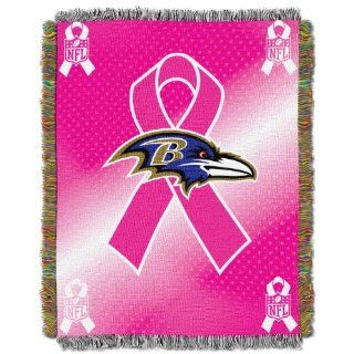 NFL Baltimore Ravens Breast Cancer Awareness Tapestry  Sports Fan Throw Blankets  Sports & Outdoors