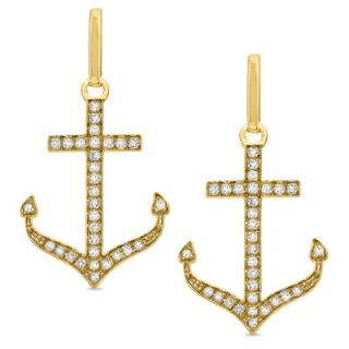CT. T.W. Diamond Anchor Earrings in 10K Gold   Zales