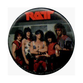 Ratt   Group And Logo (Body Shot)   AUTHENTIC 1980's RETRO VINTAGE 1.25" Button / Pin Novelty Buttons And Pins Clothing
