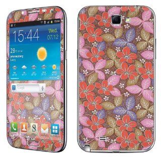Samsung Galaxy Note II 2nd Generation Decal Vinyl Skin   Muti Orange Floral By Skinguardz Cell Phones & Accessories
