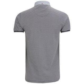 Brave Soul Mens Moses Polo Shirt With Chambray Collar   Navy/White/Grey      Clothing