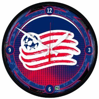 MLS New England Revolution Round Clock  Sports Fan Wall Clocks  Sports & Outdoors