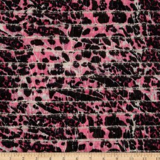 Designer Ruffle Knit Animal Pink/Black Fabric By The YD