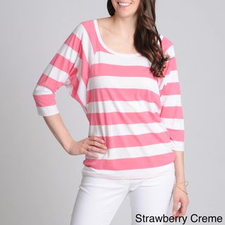 Grace Elements Women's Striped Dolman Sleeve Top Grace Elements 3/4 Sleeve Shirts