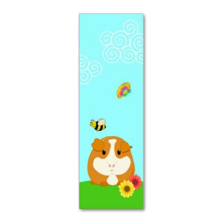 Cute Cartoon Ginger Brown Guinea Pig Bookmark Business Card Templates