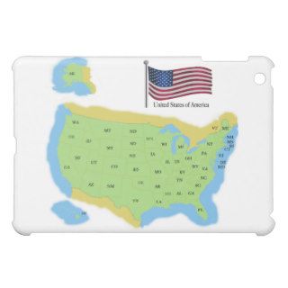 Flag and Map of USA Cover For The iPad Mini