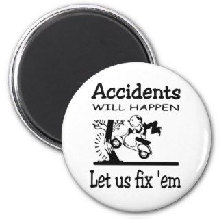 Scooter 1 ~ Accident Repair Vintage Scooters Fridge Magnet