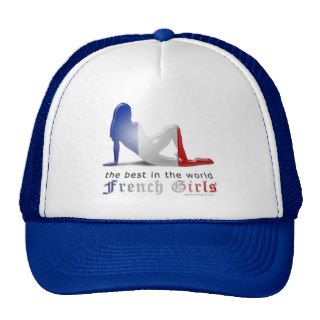 French Girl Silhouette Flag Trucker Hats