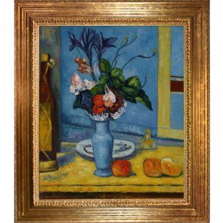 Art Cezanne La Vase Bleu Painting with Vienna Wood Frame, Gold Leaf Finish   Oil Paintings