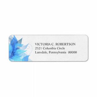 Blue White Abstract Floral Watercolor Labels