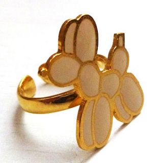 brass/enamel balloon dog ring by charlie boots