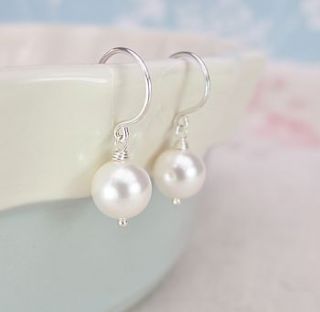 pearl and sterling silver droplet earrings by sophie cunliffe